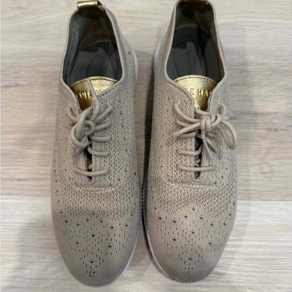 Beige Knit Womens's Shoes